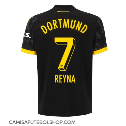 Camisa de time de futebol Borussia Dortmund Giovanni Reyna #7 Replicas 2º Equipamento 2023-24 Manga Curta